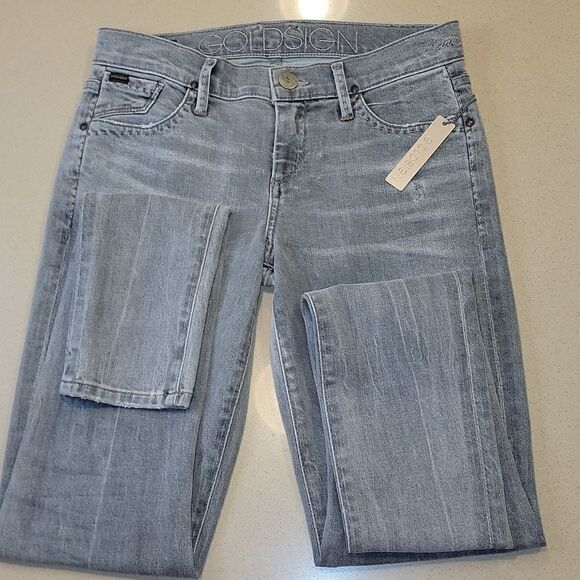 Goldsign Lure Gray Distressed Skinny Jeans - Picture 3 of 16